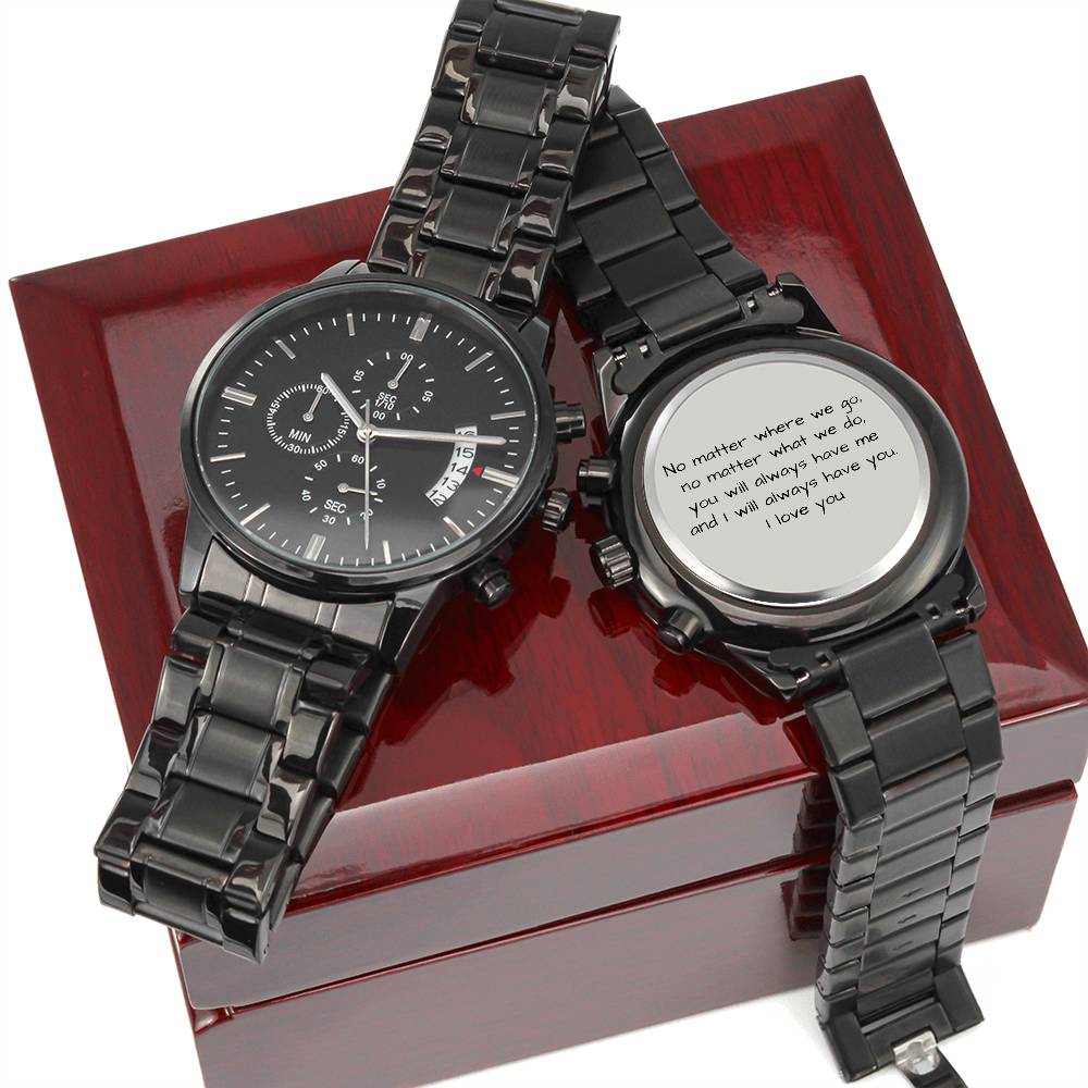 Gift for Him, Engraved Watch with romantic Message