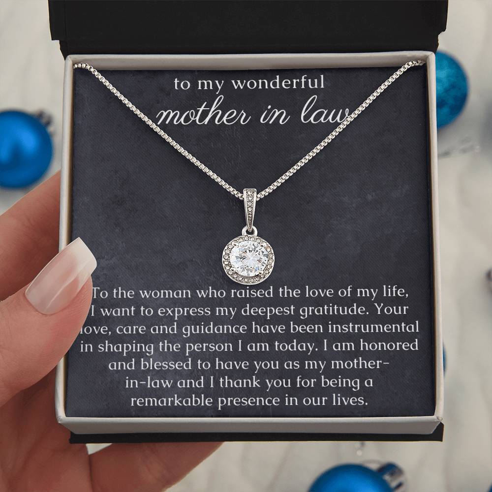 Mom In Law Necklace from Bride or Groom with thoughtful Message