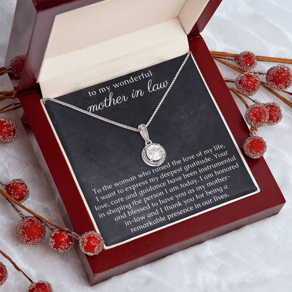 Mom In Law Necklace from Bride or Groom with thoughtful Message