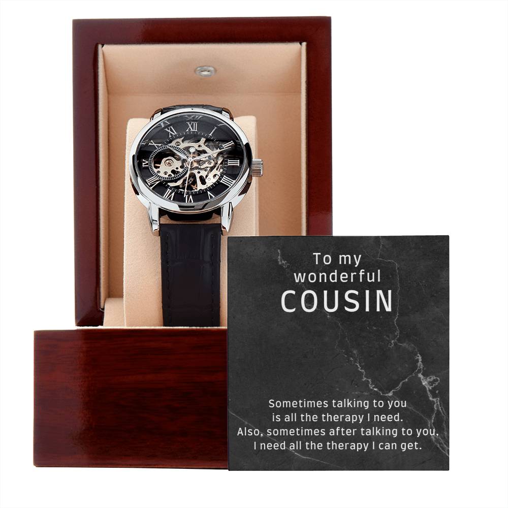 Sarcastic Gift for cousin, Skeleton Watch with funny Message