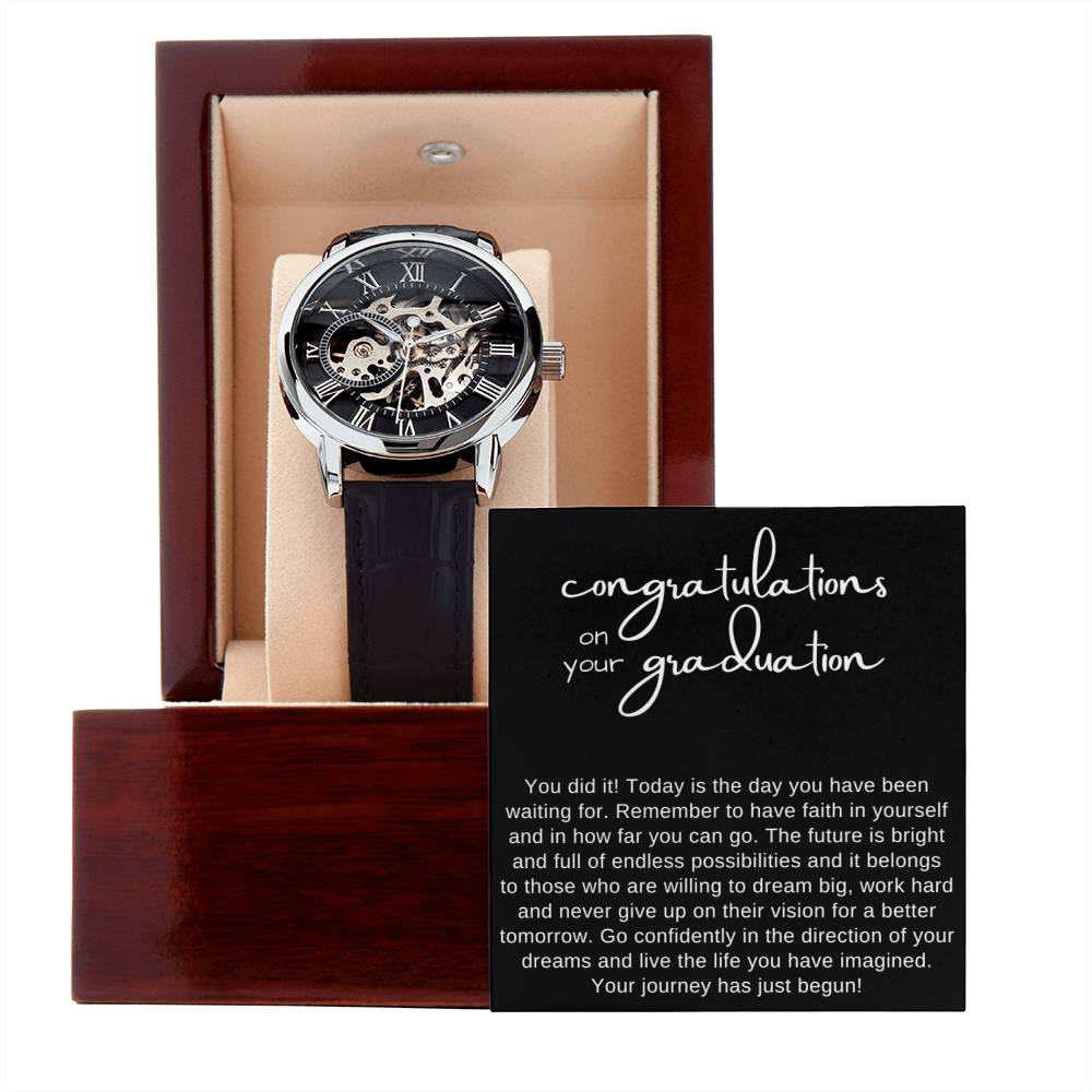 Skeleton Watch for Men Graduation Gift