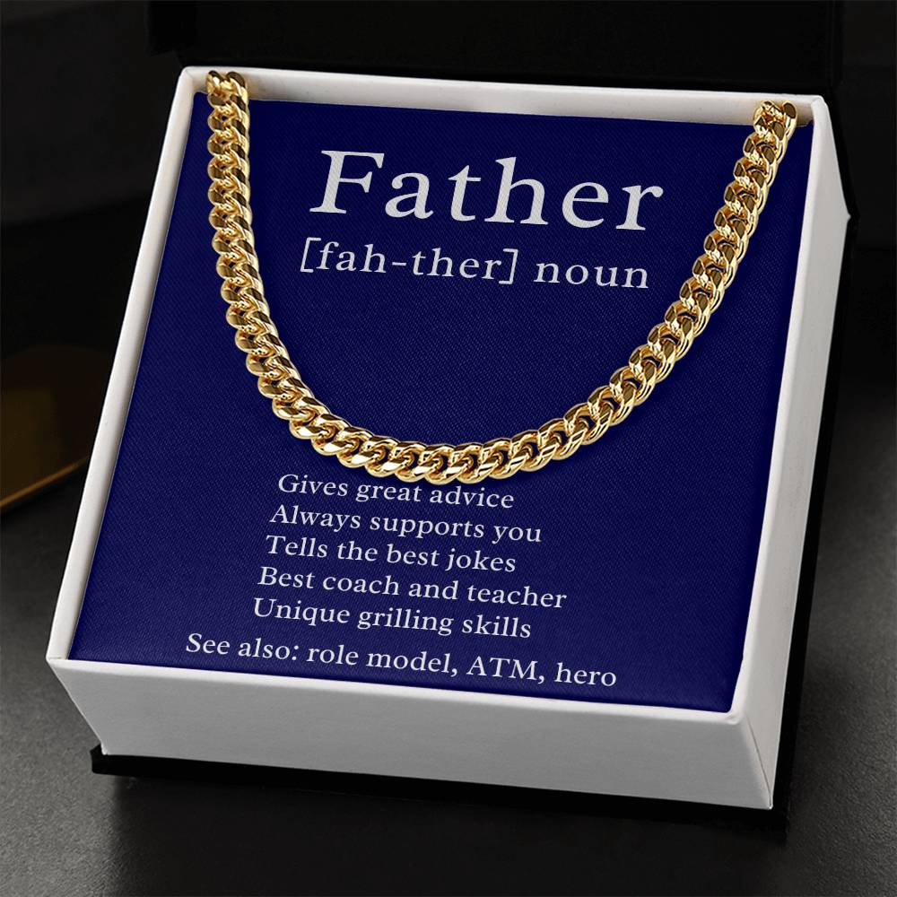 Sarcastic Gift for Father, Cuban Chain Necklace