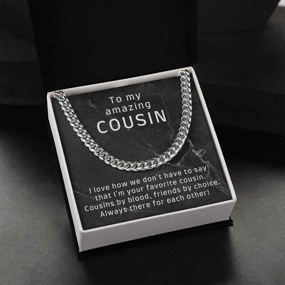 Funny Cousin Gift, Gold Cuban Chain Necklace for Cousin