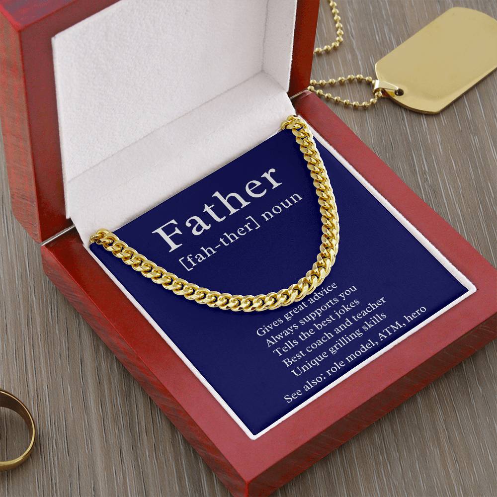 Sarcastic Gift for Father, Cuban Chain Necklace