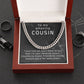 Personalized Funny Cousin Gift, Gold Cuban Chain Necklace for Cousin