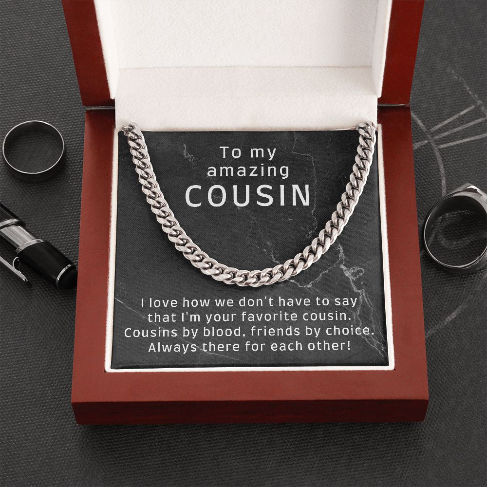 Funny Cousin Gift, Gold Cuban Chain Necklace for Cousin