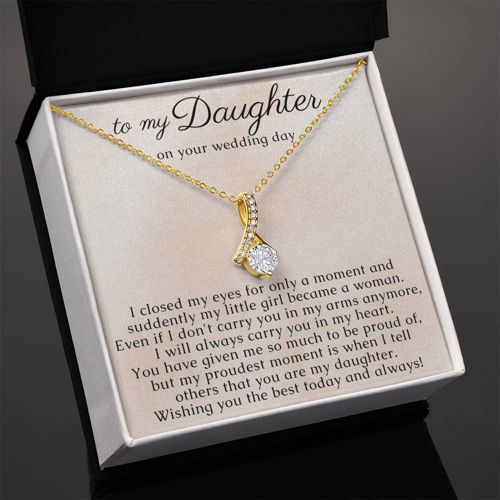 Daughter Wedding Jewelry, Bride Necklace Gift from Parents for her Wedding Day