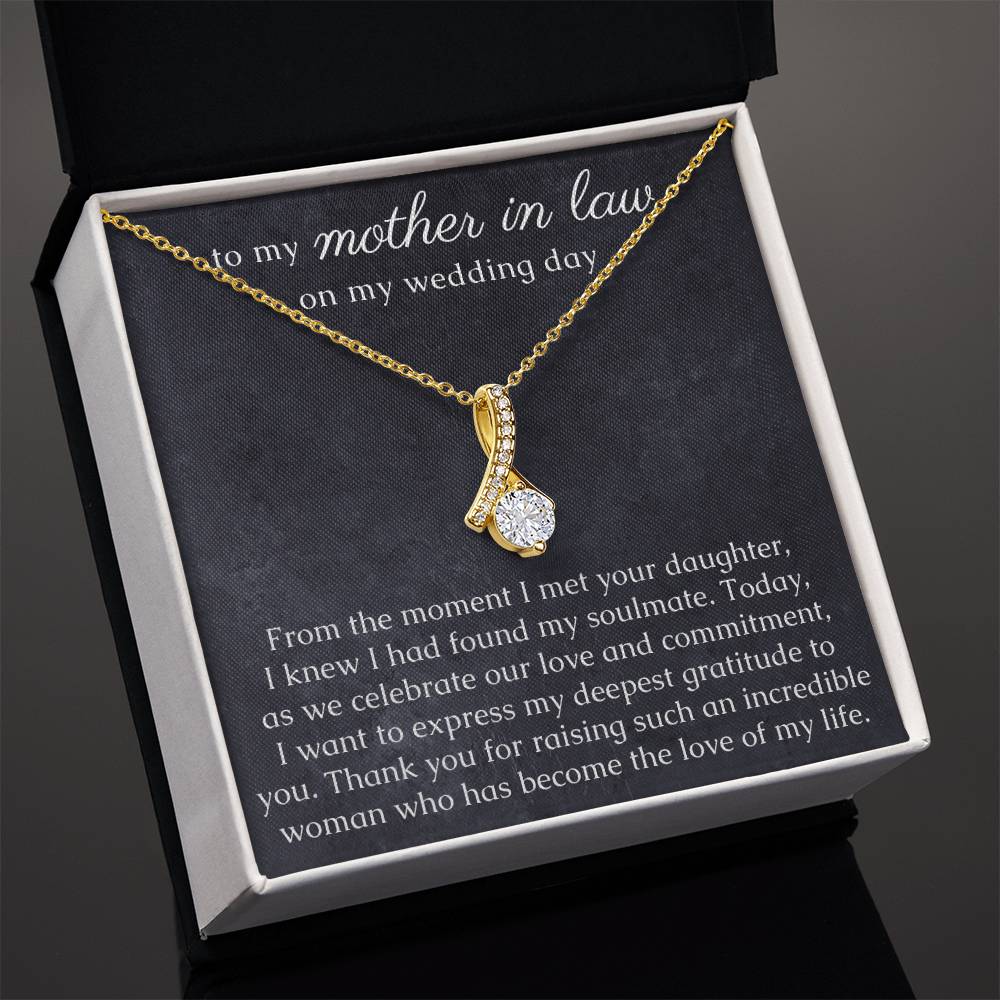 Mom In Law Necklace from Groom on the Wedding Day