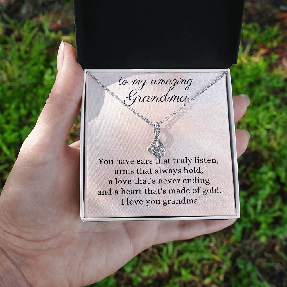 Personalized Necklace for my amazing Grandma, Grandmother Gift, Add Name & Closing