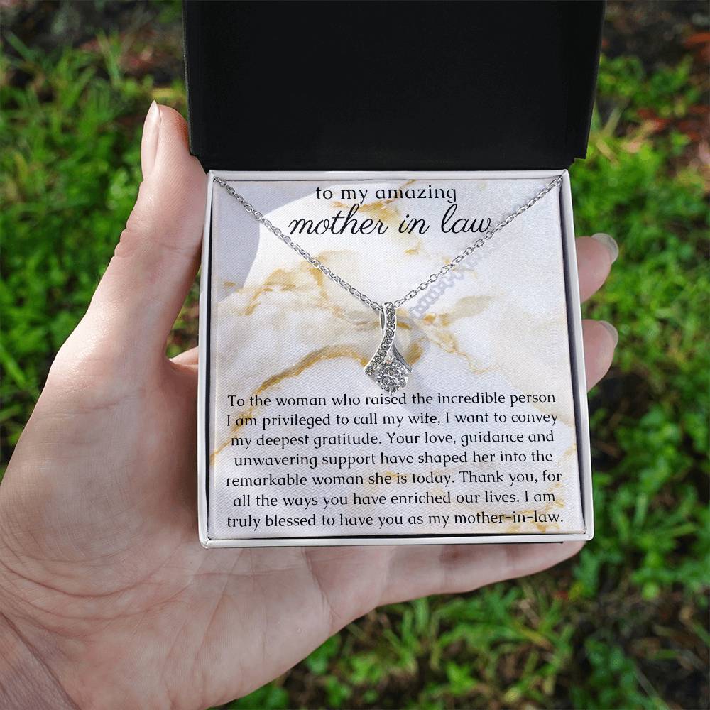 Mother In Law Gift from Groom, Necklace with thoughtful Message