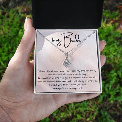 Necklace Gift for Bride from the Groom with romantic Message