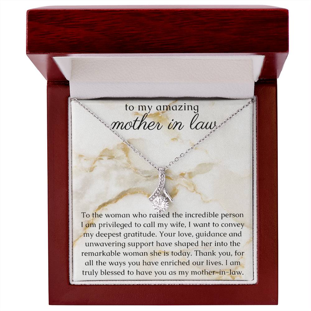 Mother In Law Gift from Groom, Necklace with thoughtful Message