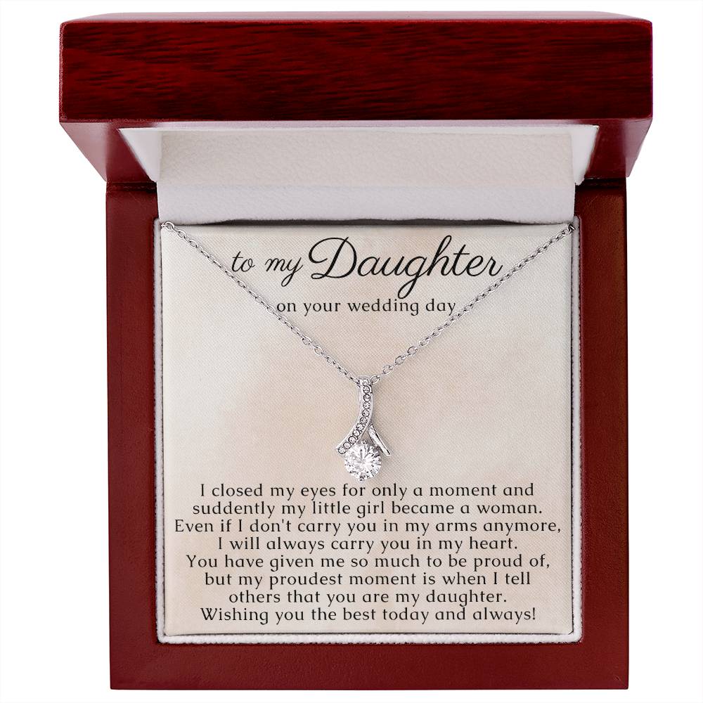 Daughter Wedding Jewelry, Bride Necklace Gift from Parents for her Wedding Day