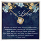 Gift for Her Love Knot Necklace with romantic Message