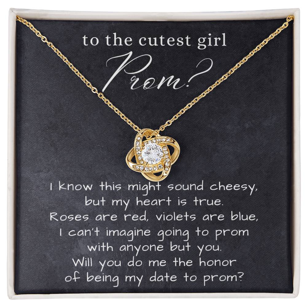 Love Knot Necklace for the cutest Girl, Prom Proposal Gift