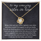 Sister In Law Jewelry, Knot Necklace Gift with thoughtful Message