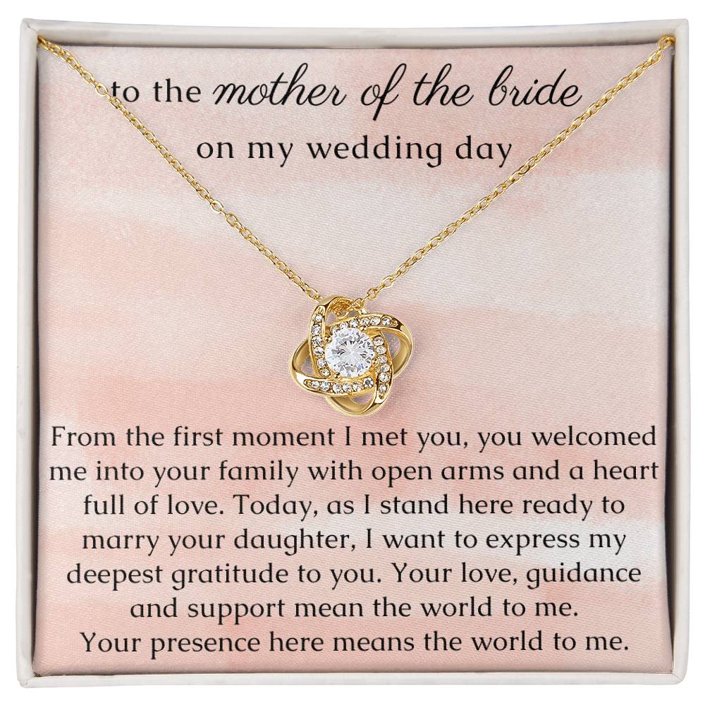 Mother of the Bride Gift, Knot Necklace from Groom