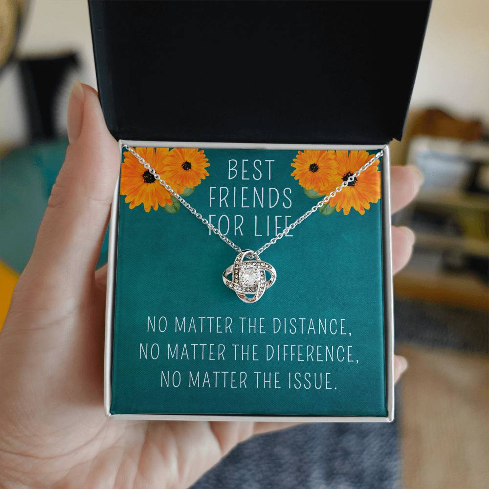 Best Friends for Life - No Matter What, Love Knot Necklace Gift