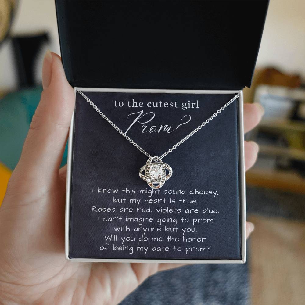 Love Knot Necklace for the cutest Girl, Prom Proposal Gift