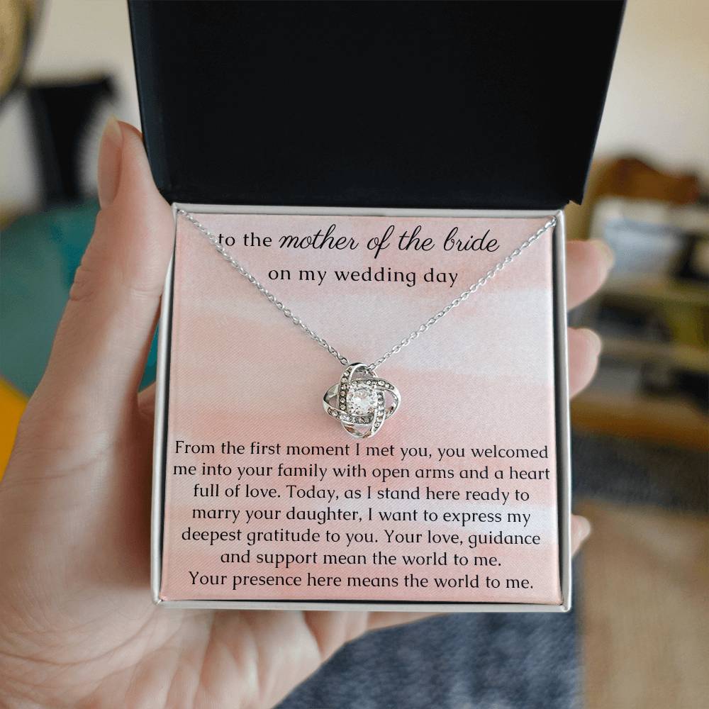 Mother of the Bride Gift, Knot Necklace from Groom