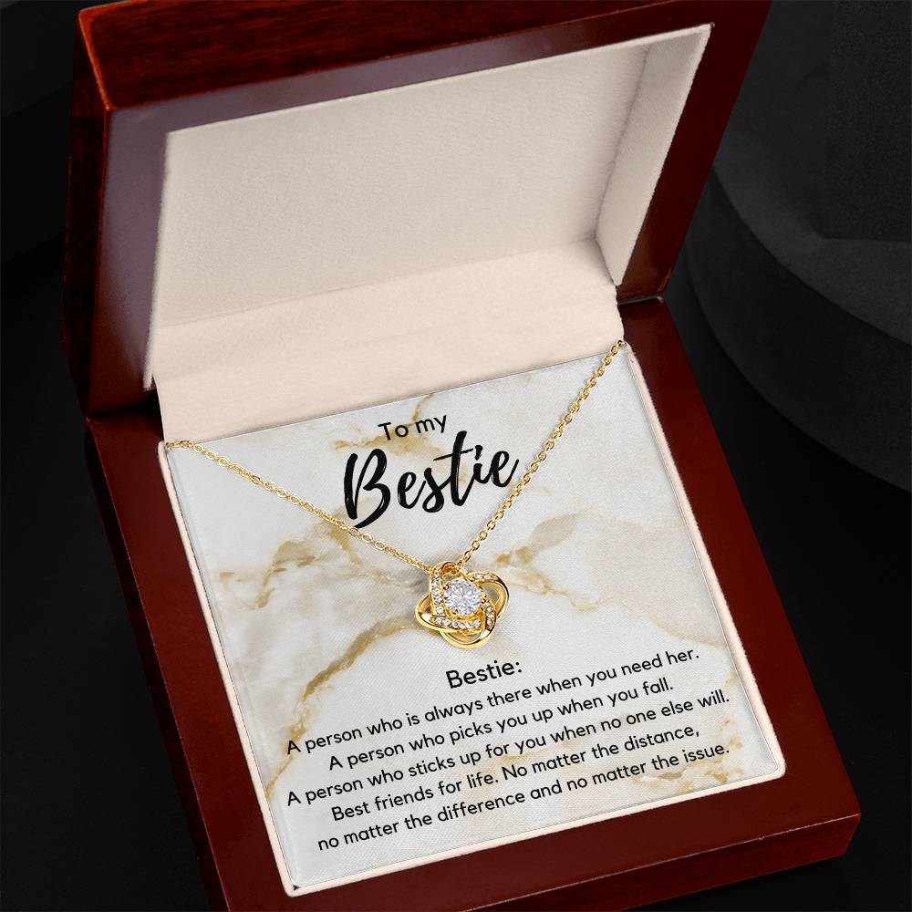 Love Knot Necklace Gift for Bestie, Best Friend Gift with thoughtful Message