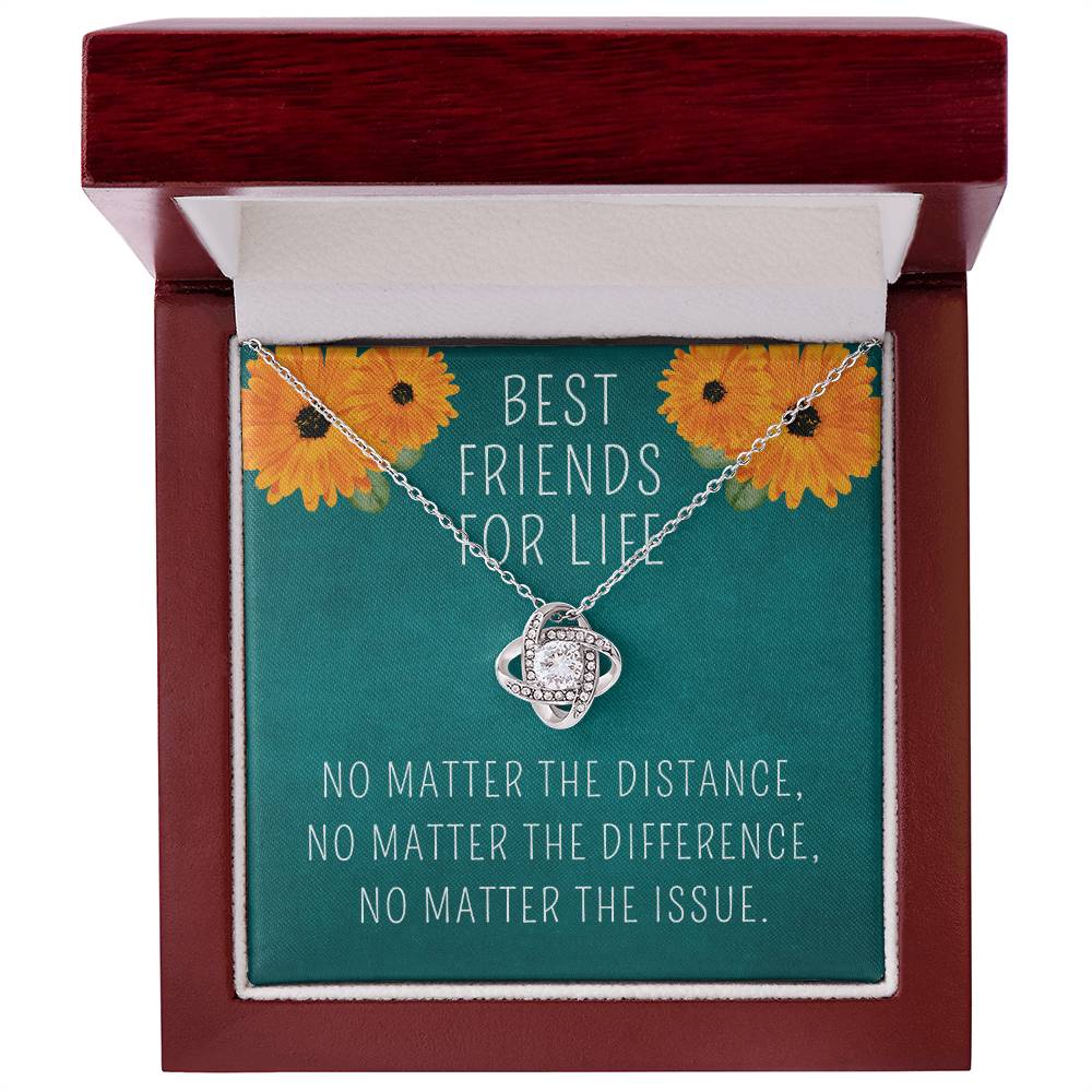 Best Friends for Life - No Matter What, Love Knot Necklace Gift