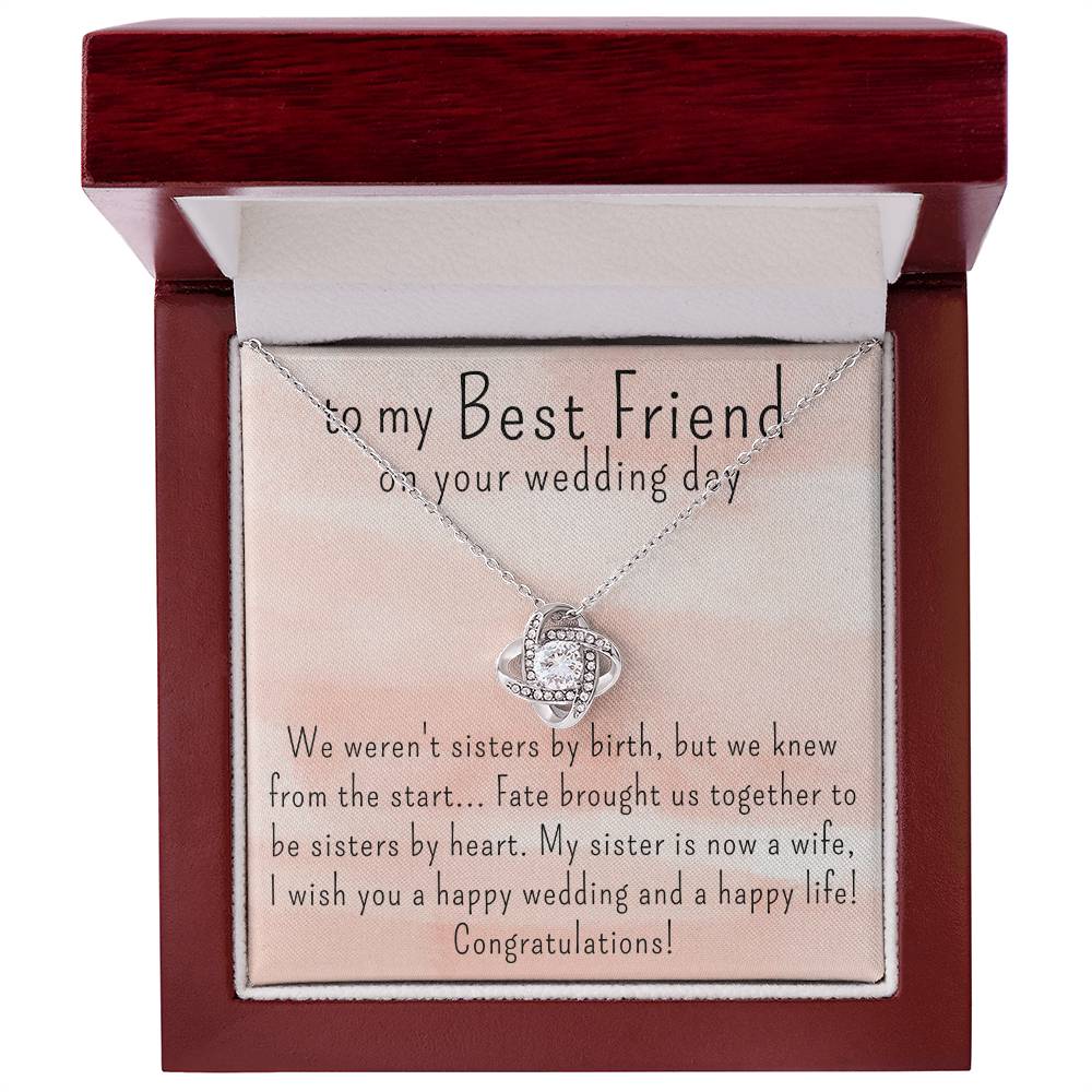 Bride Gift from Best Friend on Wedding Day, Love Knot Necklace from BFF