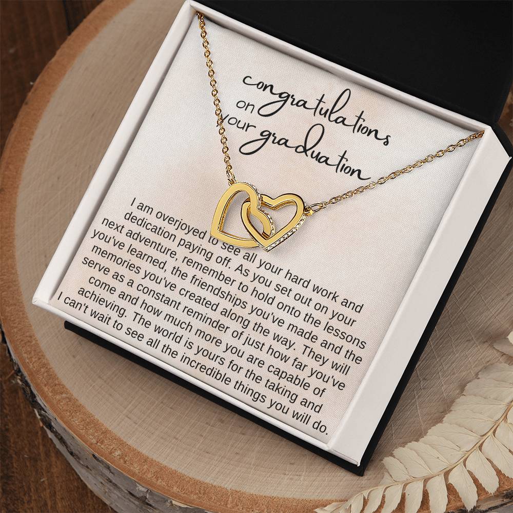 Graduation Gift for Women, Heart Necklace with thoughtful Message