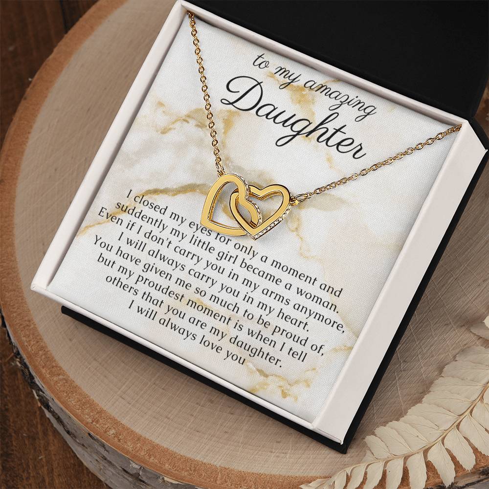 Personalized Heart Necklace for Daughter w/ Message Card