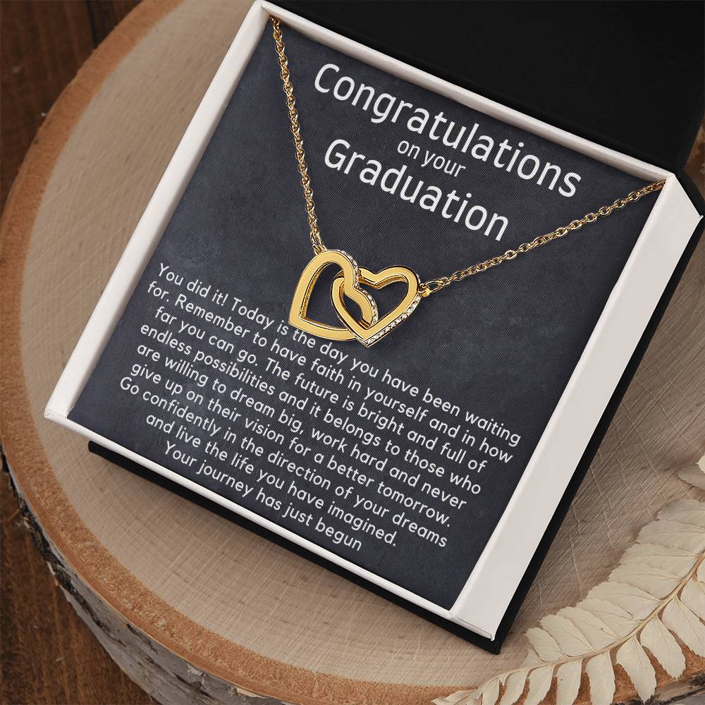 Heart Necklace Graduation Gift - You did it