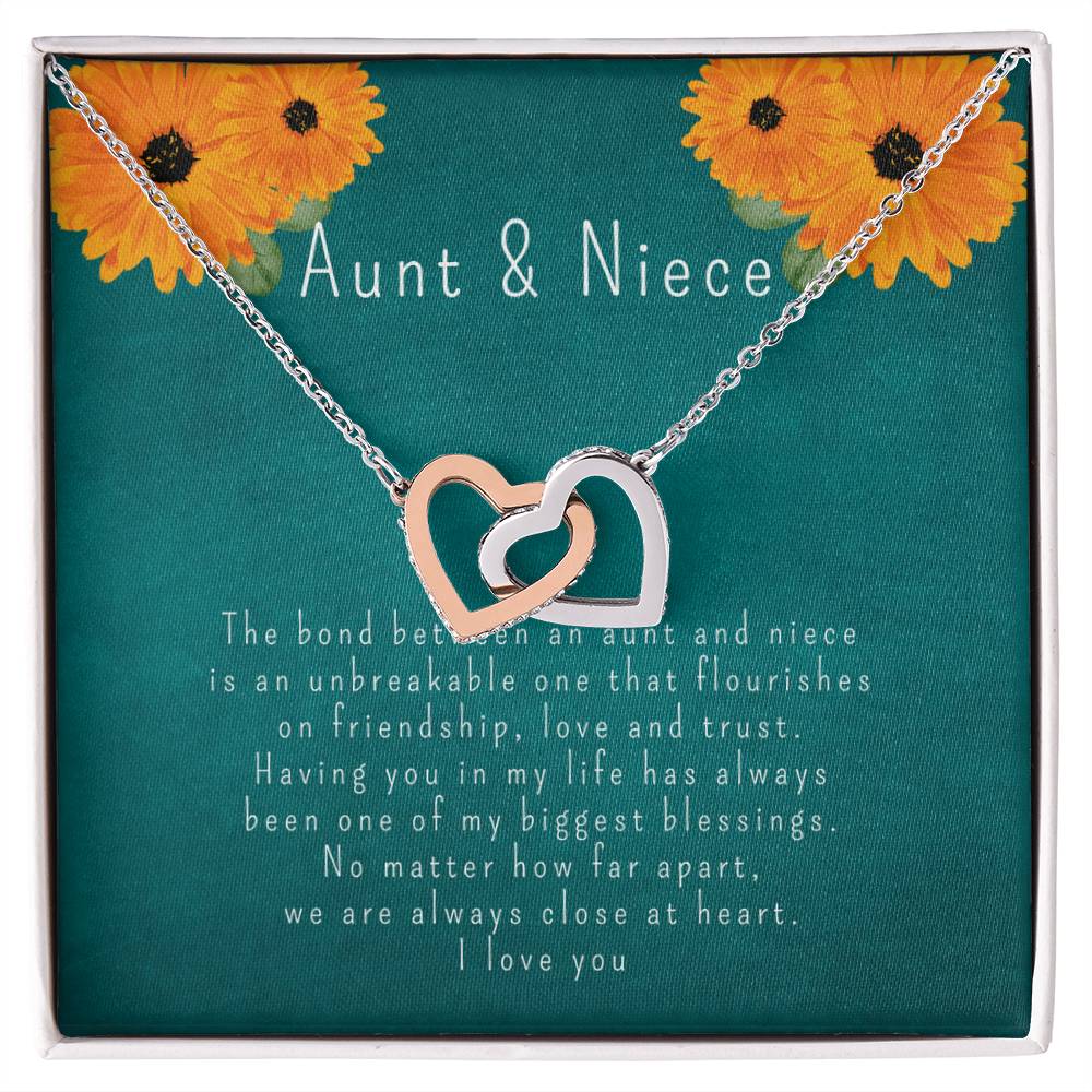 Personalized Aunt & Niece Heart Necklace, Gift for Aunt or Niece