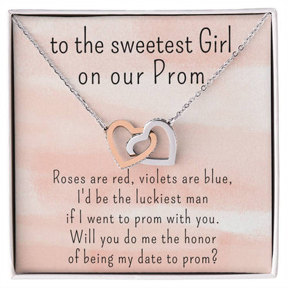 Prom Proposal Gift, Heart Necklace for the sweetest Girl