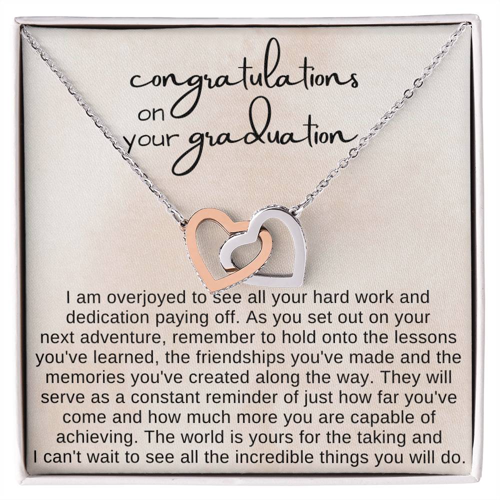 Graduation Gift for Women, Heart Necklace with thoughtful Message