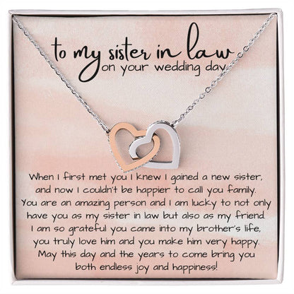 Heart Necklace Gift for Bride on her Wedding Day from Siblings In Law