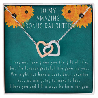 Bonus Daughter Gift, Heart Necklace for Stepdaughter