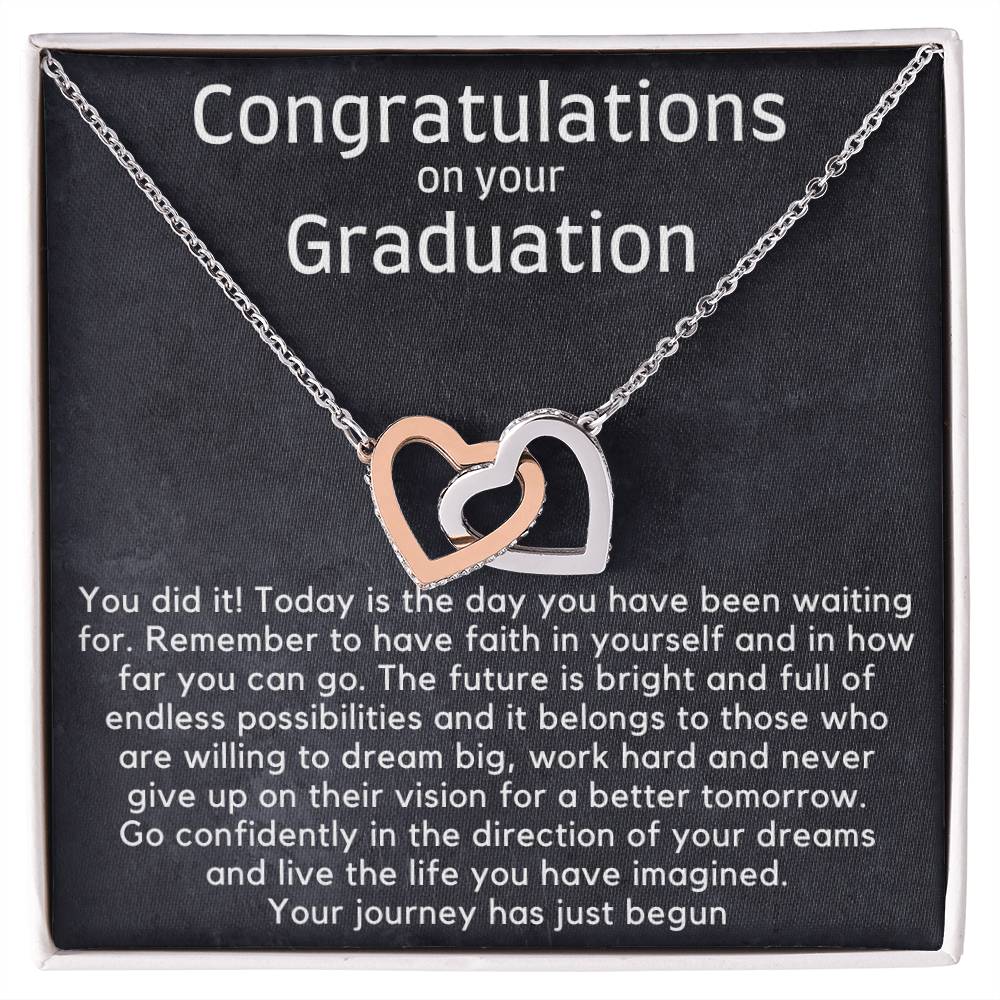 Heart Necklace Graduation Gift - You did it