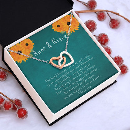 Aunt & Niece Heart Necklace, Gift for Aunt or Niece