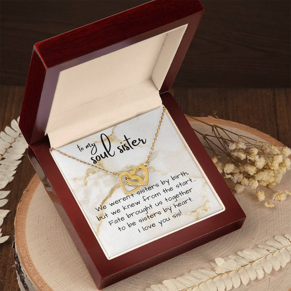 Personalized Heart Necklace for Soul Sister w/ Message Card, Add Name & Closing