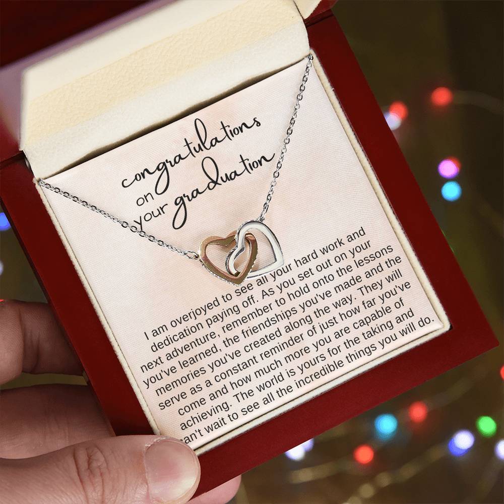 Graduation Gift for Women, Heart Necklace with thoughtful Message