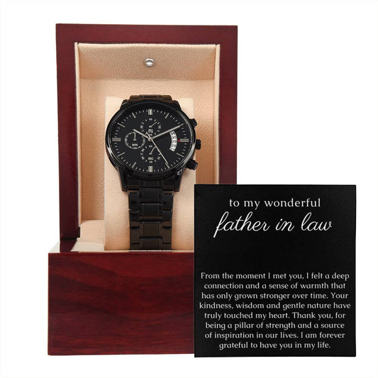 Father In Law Watch, Gift from Bride or Groom with thoughtful Message