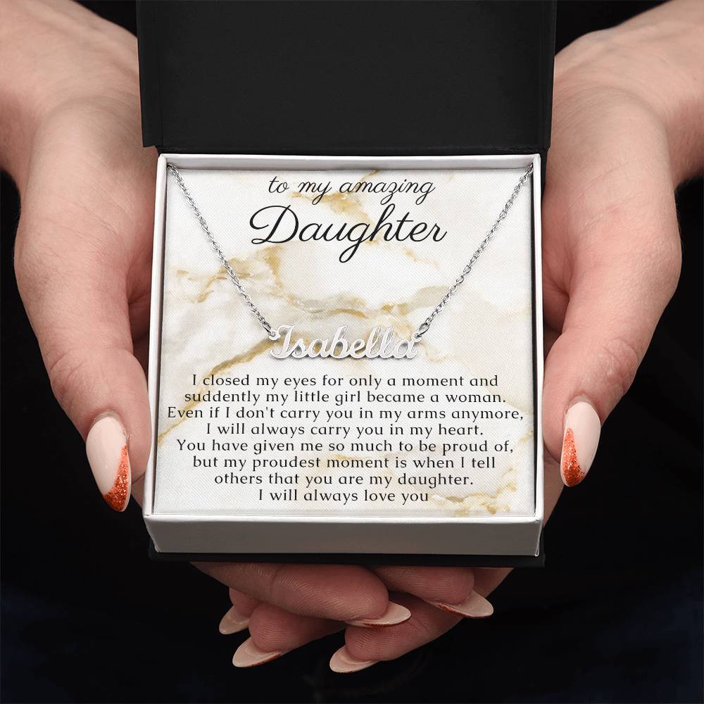 Name Necklace Gift for Daughter with thoughtful Message