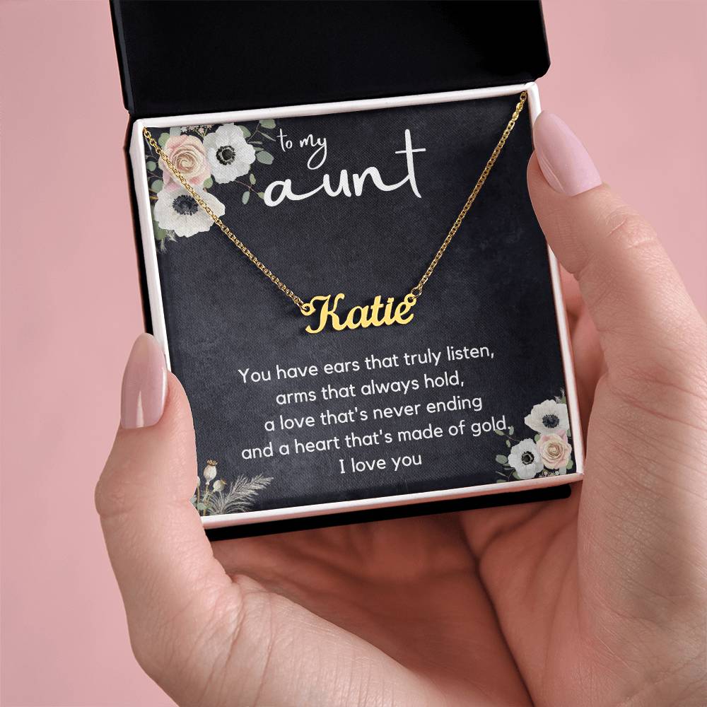 Aunt Gift, Name Necklace for Aunt