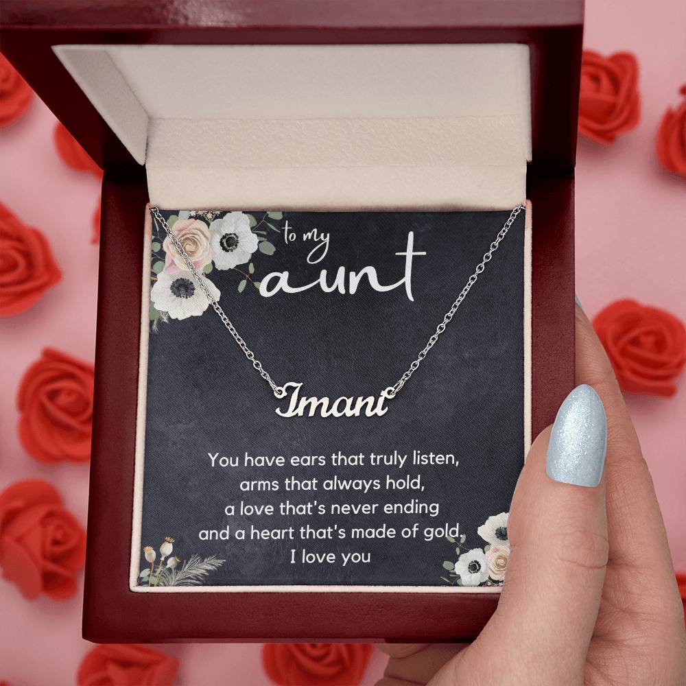 Aunt Gift, Name Necklace for Aunt