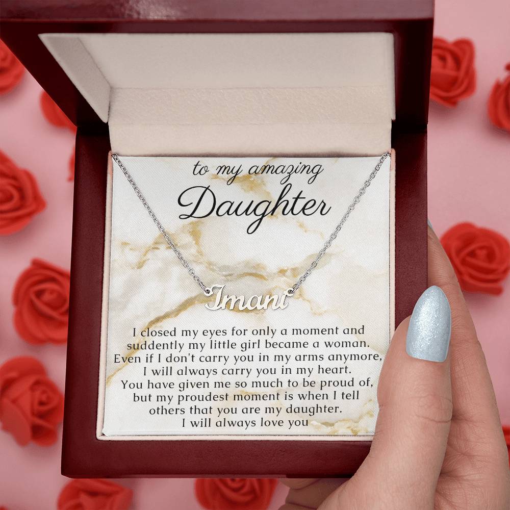 Name Necklace Gift for Daughter with thoughtful Message