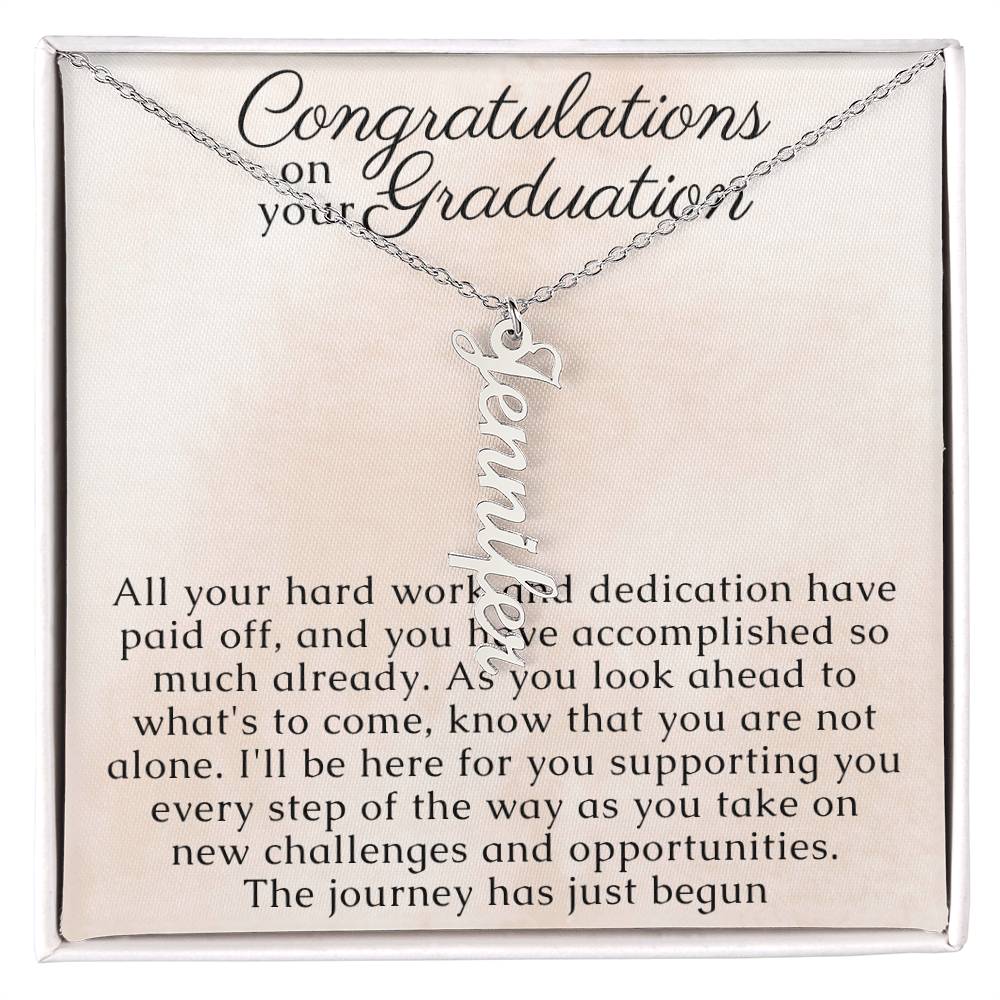 Graduation Jewerly for Women, Vertical Name Necklace Gift