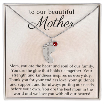 Unique Engraved Birthstone Necklace for Mothers Personalized Name Necklace Mother Gift