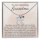 Grandma Necklace Gift, Birthstone Necklace with Name Engraving