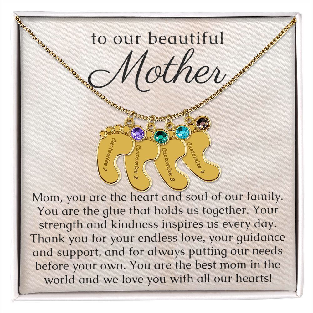 Unique Engraved Birthstone Necklace for Mothers Personalized Name Necklace Mother Gift