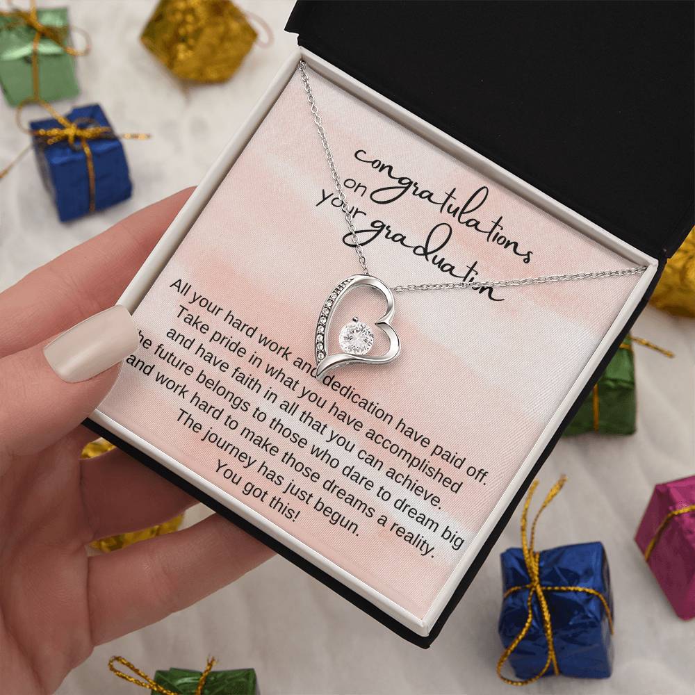 Heart Necklace with thoughtful Message Gift for Graduation