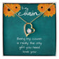 Funny Gift for Cousin, Heart Necklace for Cousin with Sarcastic Message